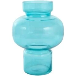 Blue Glass Rounded Vase Set -Flowers Michael Store D760463S 3
