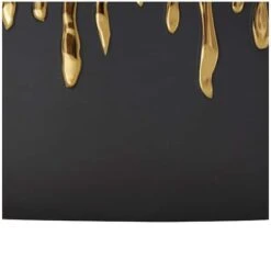 CosmoLiving By Cosmopolitan 11" Black Ceramic Vase With Abstract Gold Melting Drips 11 CosmoLiving By Cosmopolitan 11" Black Ceramic Vase With Abstract Gold Melting Drips -Flowers Michael Store D760484S 4