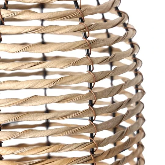 Light Brown Plastic Rattan Handmade Vase Set 8 Light Brown Plastic Rattan Handmade Vase Set - Image 6