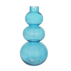Blue Round Bubble Glass Vase Set -Flowers Michael Store D760515S 2