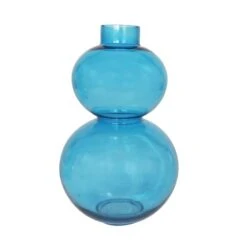 Blue Round Bubble Glass Vase Set -Flowers Michael Store D760515S 3