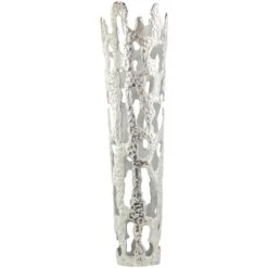 31" Contemporary Aluminum Melting Drip Vase Silver