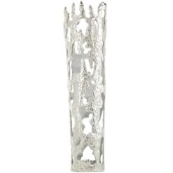 31" Contemporary Aluminum Melting Drip Vase Silver -Flowers Michael Store D760543S 3