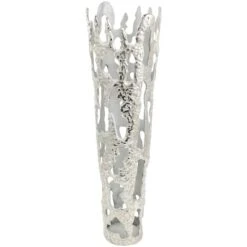 31" Contemporary Aluminum Melting Drip Vase Silver -Flowers Michael Store D760543S 4
