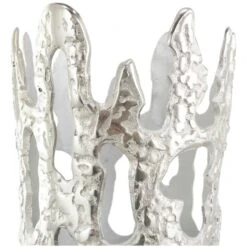 31" Contemporary Aluminum Melting Drip Vase Silver -Flowers Michael Store D760543S 7