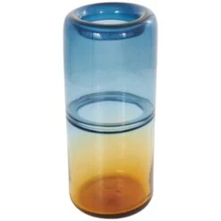 13" Blue & Yellow Ombre Glass Vase -Flowers Michael Store D760546S 1 1