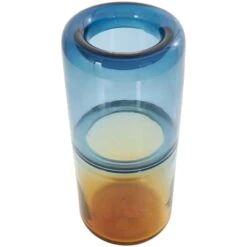 13" Blue & Yellow Ombre Glass Vase -Flowers Michael Store D760546S 3