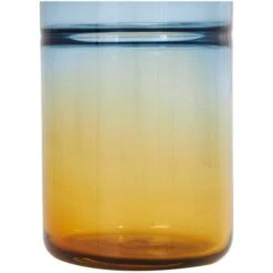 13" Blue & Yellow Ombre Glass Vase -Flowers Michael Store D760546S 5