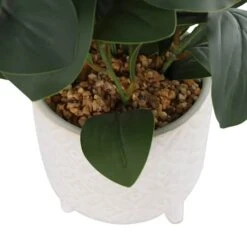 14" Faux Foliage Artificial Plant In White Pot -Flowers Michael Store D762322S 7