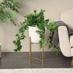 16" Green Pothos Artificial Plant With Black Plastic Pot -Flowers Michael Store D762323S 9