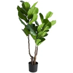 4ft. Green Fiddle Leaf Artificial Tree With Black Pot -Flowers Michael Store D762324S 3