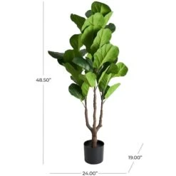 4ft. Green Fiddle Leaf Artificial Tree With Black Pot -Flowers Michael Store D762324S 7