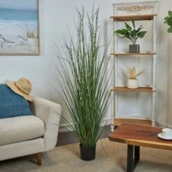 5ft. Potted Green Onion Grass & String Of Pearl Artificial Plant -Flowers Michael Store D762326S 4