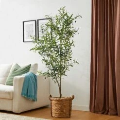 Glitzhome® 6ft. Potted Faux Olive Tree 14 Glitzhome® 6ft. Potted Faux Olive Tree -Flowers Michael Store D763657S 3
