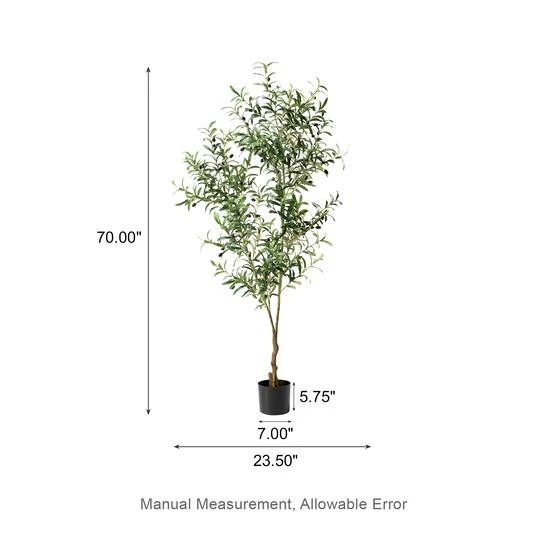 Glitzhome® 6ft. Potted Faux Olive Tree 11 Glitzhome® 6ft. Potted Faux Olive Tree - Image 9
