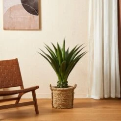 Glitzhome® 3.25ft. Potted Faux Agave Plant -Flowers Michael Store D763658S 4