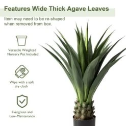 Glitzhome® 3.25ft. Potted Faux Agave Plant -Flowers Michael Store D763658S 7