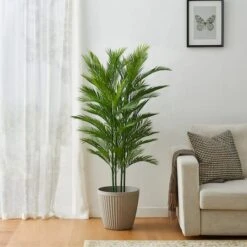 Glitzhome® 5ft. Potted Faux Palm Tree 13 Glitzhome® 5ft. Potted Faux Palm Tree -Flowers Michael Store D763659S 2