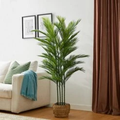 Glitzhome® 5ft. Potted Faux Palm Tree 14 Glitzhome® 5ft. Potted Faux Palm Tree -Flowers Michael Store D763659S 3