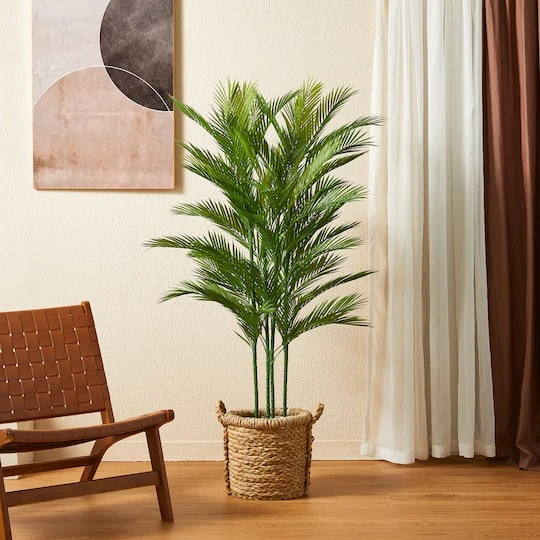Glitzhome® 5ft. Potted Faux Palm Tree 7 Glitzhome® 5ft. Potted Faux Palm Tree - Image 5