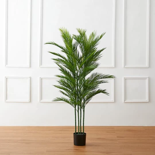 Glitzhome® 5ft. Potted Faux Palm Tree 8 Glitzhome® 5ft. Potted Faux Palm Tree - Image 6