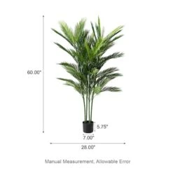 Glitzhome® 5ft. Potted Faux Palm Tree 19 Glitzhome® 5ft. Potted Faux Palm Tree -Flowers Michael Store D763659S 8