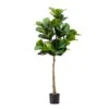 Glitzhome® 5ft. Faux Fiddle Leaf Fig Tree In Pot 2 Glitzhome® 5ft. Faux Fiddle Leaf Fig Tree In Pot -Flowers Michael Store D763664S 1