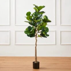 Glitzhome® 5ft. Faux Fiddle Leaf Fig Tree In Pot -Flowers Michael Store D763664S 4
