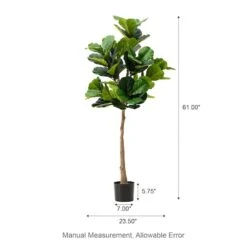 Glitzhome® 5ft. Faux Fiddle Leaf Fig Tree In Pot -Flowers Michael Store D763664S 8