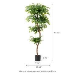 Glitzhome® 5ft. Creative Shaped Faux Ficus Tree In Pot -Flowers Michael Store D763666S 8