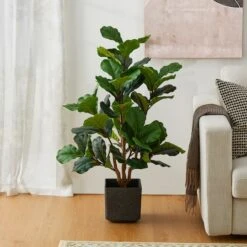 Glitzhome® 3.5ft. Faux Fiddle Leaf Fig Tree In Pot -Flowers Michael Store D763667S 2