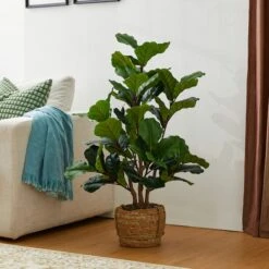 Glitzhome® 3.5ft. Faux Fiddle Leaf Fig Tree In Pot -Flowers Michael Store D763667S 4