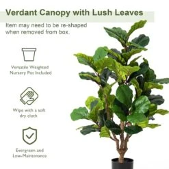 Glitzhome® 3.5ft. Faux Fiddle Leaf Fig Tree In Pot -Flowers Michael Store D763667S 7