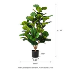 Glitzhome® 3.5ft. Faux Fiddle Leaf Fig Tree In Pot -Flowers Michael Store D763667S 8