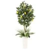 6ft. Artificial Lemon Tree In White Decorative Pot -Flowers Michael Store D763730S 1