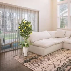 6ft. Artificial Lemon Tree In White Decorative Pot -Flowers Michael Store D763730S 3