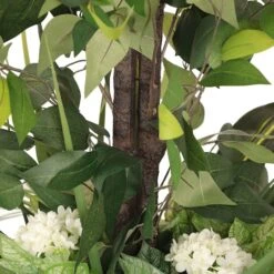 6ft. Artificial Ficus Microcarpa Tree In White Decorative Pot -Flowers Michael Store D763735S 4