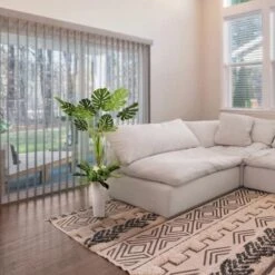 5ft. Artificial Tarovine Tree In White Decorative Pot -Flowers Michael Store D763736S 2