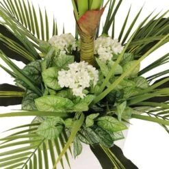 5ft. Artificial Tarovine Tree In White Decorative Pot -Flowers Michael Store D763736S 5