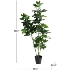 5ft. Potted Green Faux Foliage Artificial Money Tree -Flowers Michael Store D765451S 7